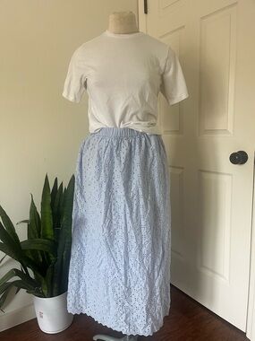Universal Thread Light Blue Eyelet Maxi Skirt